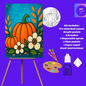 Pumpkin & Fall Flowers Painting| Autumn Paint Party Fun