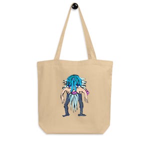 100% Organic Cotton Tote Bag with Original Artwork Print