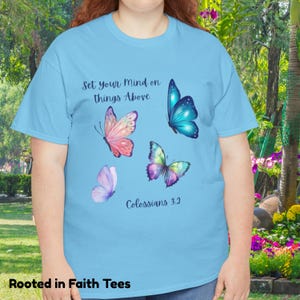 Butterfly Shirt, Butterfly Graphic Tee, Bible Verse T-shirt, Aesthetic shirt, Boho shirt women