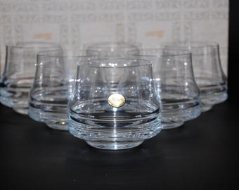 Lot de 6 verres à whisky Moser vintage, gobelets en cristal des années 1960