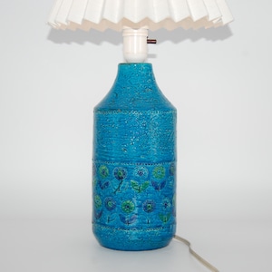 Bitossi Tischlampe „Blue Rimini“ – Aldo Londi, Italienische Keramik, Korpushöhe 25 cm