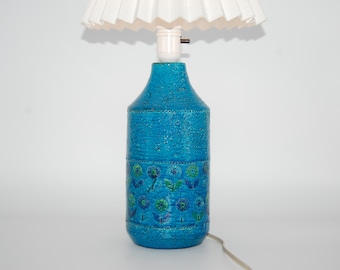 Lampe de table Bitossi « Blue Rimini » – Aldo Londi, céramique italienne, hauteur du corps 25 cm