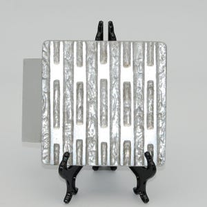 Vintage aluminum front door handle, 70s design, geometric, brutalist style