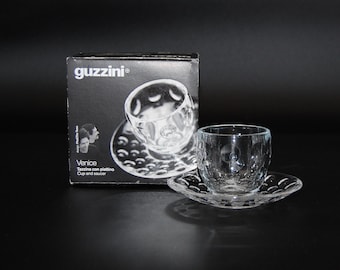 Ensemble de 6 tasses à expresso Guzzini « Venise » avec soucoupes, vintage