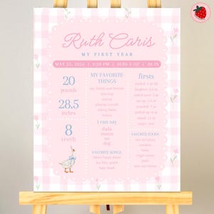 One Silly Goose Birthday Milestone Poster, Silly Goose 1st Birthday