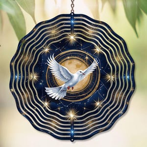 Holy Spirit Dove Wind Spinner PNG For Personal Or Commercial Use, Starburst Background Faith Design For Crafters