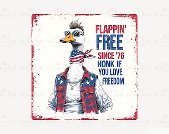 Patriotic Goose PNG sublimeringsfil för fjärde juli-tröjadesign söt självständighetsdagen utskrivbar för USA-t-shirts