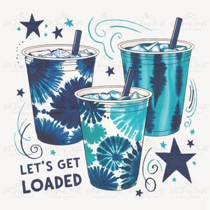 Design de sublimação PNG do Tea Junkie, clipart de chá Let&#39;s Get Loaded, chá carregado de verão PNG, download digital, arquivo de 300DPI, Tie Dye png, fofo png