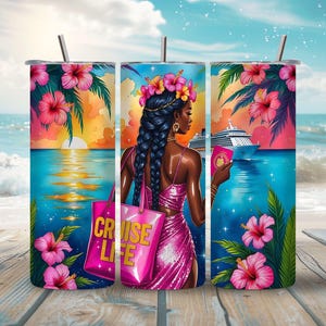 Cruise Life Tumbler Wrap, Vacation Sublimation, Nautical Design, Beach Lover Gift, 20oz Digital File for Crafters