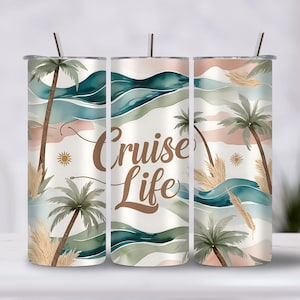 Vacation Cruise Tumbler Wrap, Nautical Sublimation PNG, 20oz Drinkware Design, Beach Theme, Travel Lover Craft File, Cruise Life