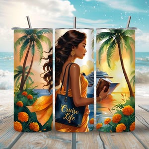 Cruising Vacation Tumbler Wrap PNG Cruise Ship Sublimation Design for 20 oz Tumblers Cruise Life Digital File for Crafting and DIY Use