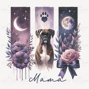 Mamá de perro bóxer PNG, diseño de pincelada, archivo digital para mamá de perro, arte de sublimación, descarga instantánea, uso para manualidades, regalo para amantes de las mascotas