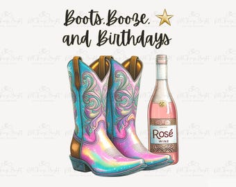 Anniversaire PNG Nash Bash, Cowgirl Party Squad, voyage entre filles à Nashville, anniversaires avec bottes et boissons alcoolisées, chemises d'anniversaire assorties, design sublimation, mignon