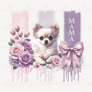 Mamá Chihuahua PNG, Pincelada de acuarela, Diseño de mamá perruna, Descarga instantánea, Archivo de sublimación para manualidades