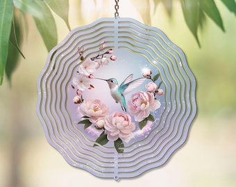 Descarga digital PNG de molinillo de viento de colibrí, diseño de sublimación de molinillo de viento colorido, plantilla de clipart de molinillo de viento para arte al aire libre