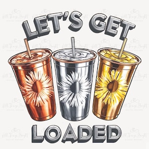 Sublimação de chá carregado PNG, clipart digital de chá carregado, PNG de verão, design de viciado em chá, arquivo de 300 DPI, design de tie-dye, metálico png