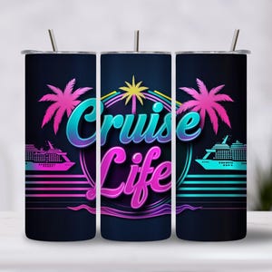 Cruise Life Sublimation Wrap, Vacation Tumbler PNG, Nautical Drinkware Design, Beach Theme, DIY Craft Digital File, 20oz Wrap