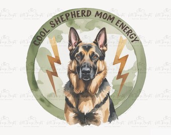 Bold Dog Mama German Shepherd PNG, Sublimation Clipart, Guard Dog Mom Art, Protective Pet Design, Digital Download File