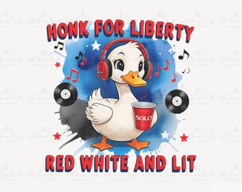 Patriotic Goose PNG, Fourth Of July Clipart, Funny Animal Graphic, Americana Sublimation, Independence Day Shirt Design, Vintage Style