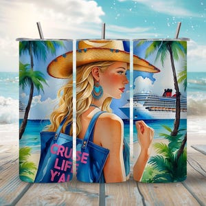 Cruise Life Tumbler Wrap, Nautical Cruise Sublimation PNG, Vacation Drinkware Design, Beach Travel File for 20 oz Tumblers