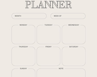 Dagelijkse takenlijst afdrukbaar, productiviteitsplanner, weekplanner, instant download, afdrukbare planner