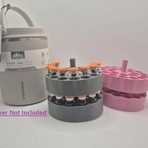 44/22 3ml Vial Hydrapeak 32oz/25oz/18oz Thermos Holder Inserts w/Desiccant Pack For 3ml Peptide Vial Storage - Multiple Colors Available!
