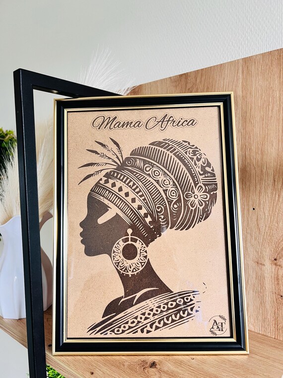 Mama Africa - Laser Engraved Tribal Art Print, Ethnic Wall Decor