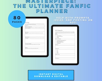 Planificador de escritura de fanfiction: Historia, trama y personajes (descarga digital)