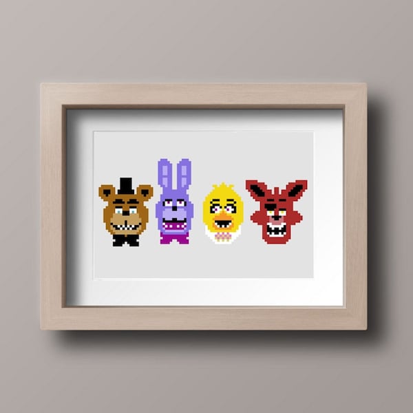 Five Nights at Freddy's FNAF Cross Stitch Pattern