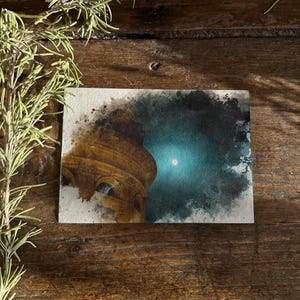 Lua Cheia Italiana – Impressão Artística em Estilo Aquarela e Esboço | Download Digital para Amantes da Lua, Sonhadores