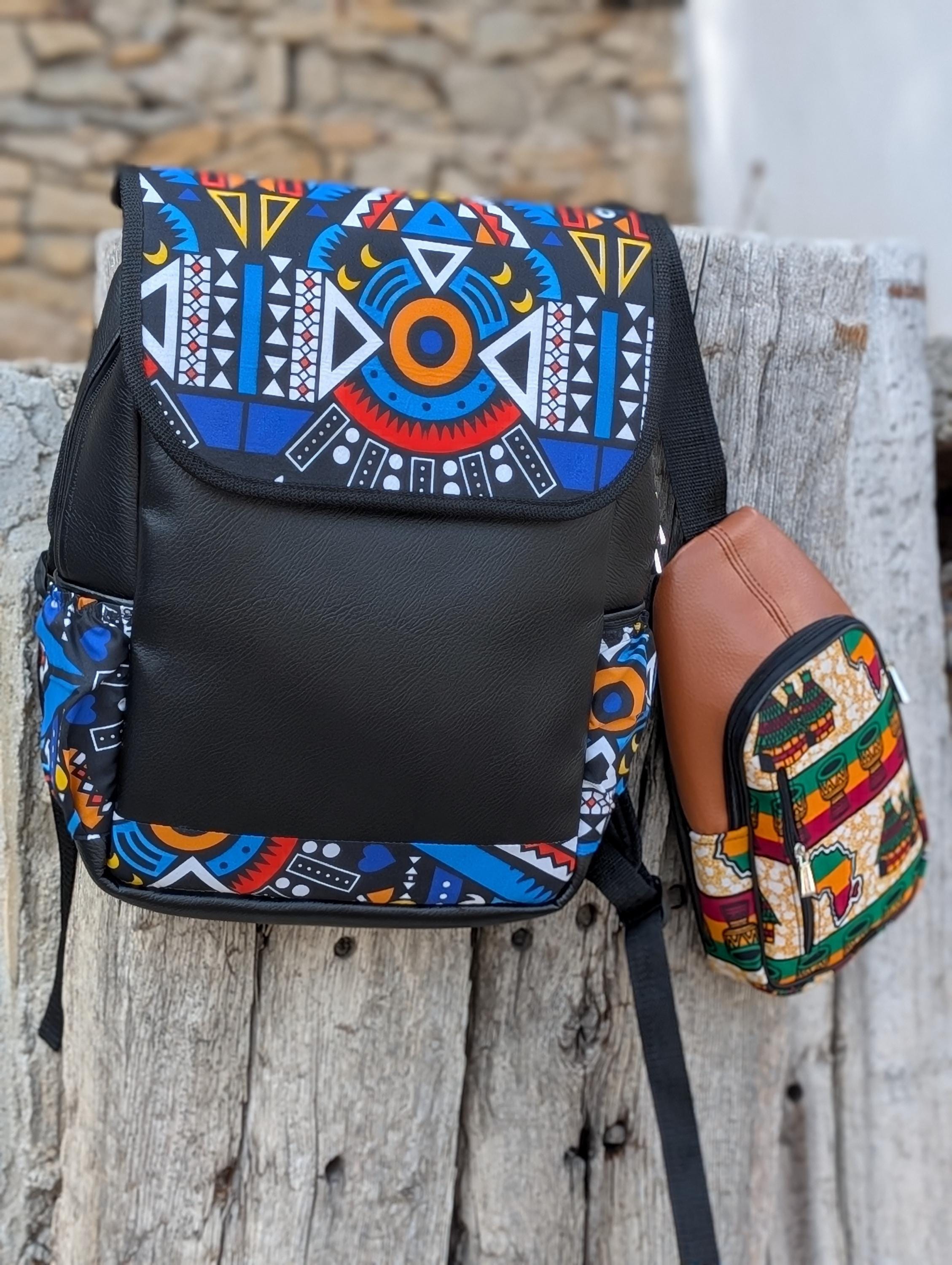 Leather Backpack African Design Bag Gifts #backpack #authentic Sac  Dos  Africain - Etsy