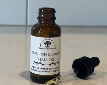 Nourishing Hair + Scalp Serum with Amla Oil, Rosemary, Peppermint, Cedarwood, and Lavender