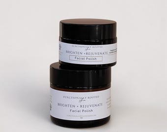 Brighten + Rejuvenate Facial Polish to exfoliate pigmented, dull skin | Adzuki Bean, Botanical Exfoliation