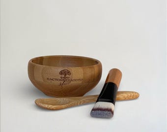 Bamboo Clay Mask Mixing Set • Bowl, Brush & Spoon