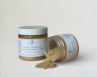 Glow + Brighten Clay Face Mask for Dull, Discolored Skin | Bromelain and Papain + Kakadu Plum + Niacinamide