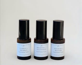 Facial Toner Discovery Set to Balance, Brighten, and Nourish the Skin Barrier • Natural Hydrosol Face Mist Trio