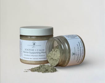 Soothe + Calm Clay Mask for Sensitive, Reactive Skin | Colloidal Oat, Aloe, Calendula, Marshmallow Root | Functionally Rooted