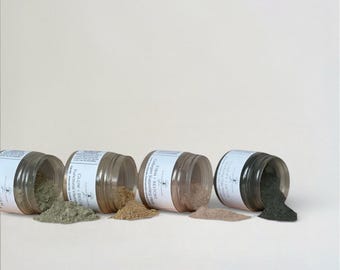 Mini Powdered Clay Mask Set – Functional Skincare Sampler | Dull, Congested, Sensitive, & Mature Skin
