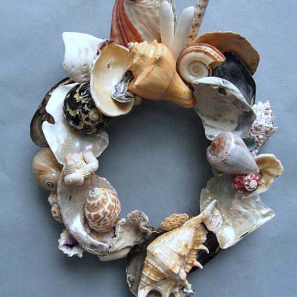 Colorful Shell Wreath or Candle Ring (SW68)