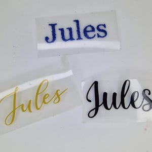 LAST NAME AND FIRST NAME / 2 Words / Iron-on flex / Heat transfer label / first name and last name