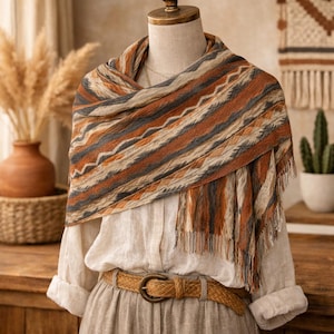 Southwest Tribal Schal Dreieckstuch - Leichtes Halstuch | Vom Erbe inspirierte Musterkunst