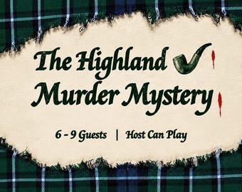 Juego de misterio escocés / Kit para cena con temática de asesinato para adultos / PDF imprimible / 6-9 jugadores / Fiesta de Halloween DIY
