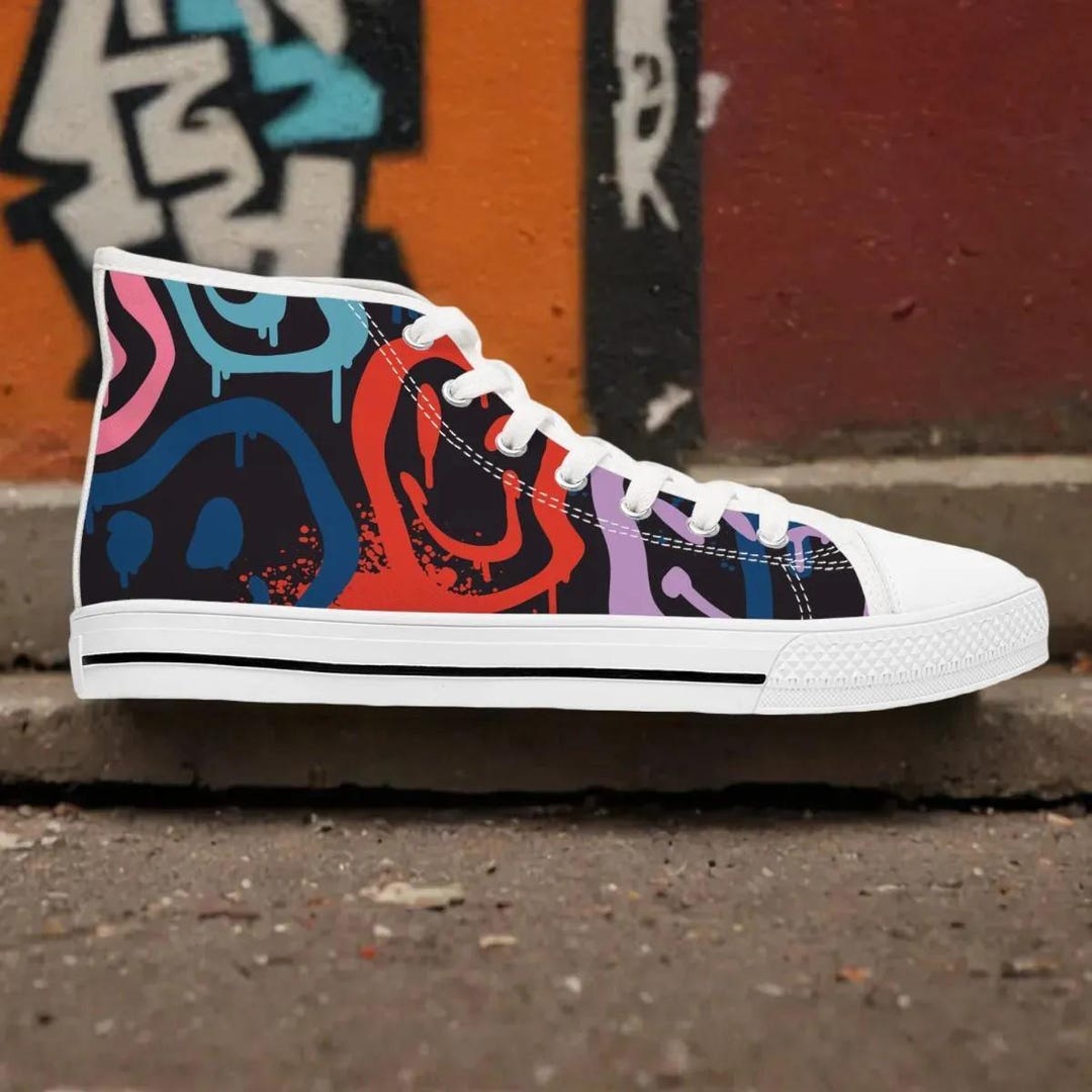 Abstract Psychedelic Holographic Women's High Top Shoes