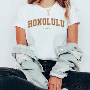 Honolulu Hawaii T-shirt,  fashion graphic tee, souvenir gift, cities of the world, collegiate shirt, travel tee