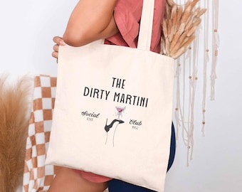 Dirty Martini Social Club with Heel Cotton Canvas Tote Bag