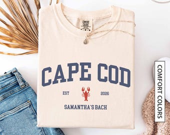 Camiseta personalizada para despedida de soltera en Cape Cod, regalo para damas de honor, fiesta costera junto al mar, langosta, colores cómodos.