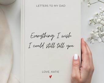 Diario de duelo personalizado por la pérdida de papá, mamá, hija, hijo. Regalo de condolencias para la familia. Diario de tapa dura con nombre personalizado y acabado mate.