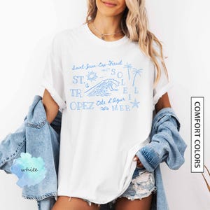 St. Tropez French Beach Vacation Shirt Gift Côte d'Azur France Travel Shirt Vintage Aesthetic Mer Soleil Sun Sea Waves COMFORT COLORS Shirt