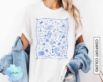La Dolce Vita Italienisch Strand Urlaub Shirt Geschenk Amalfiküste Italien Reise Shirt Vintage Ästhetik Il Mare Sole COMFORT COLOURS T-Shirt