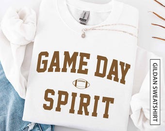 Game Day Sweatshirt Gift for Football Fan Tailgating Crewneck Pullover Unisex Gameday Shirt Varsity Retro Sports Outfit Gildan Sweatshirt